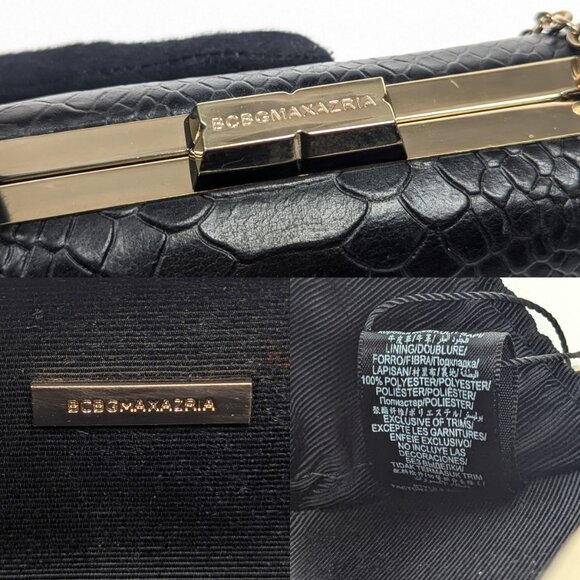 BCBG MAX AZRIA Croc Print Gold Fringes Evening Purse - NEW NWT - Picture 10 of 16